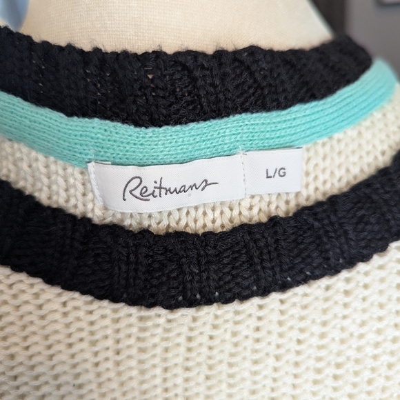 Reitmans Two-Tone Cottagecore Black and Cream Sweater - Picture 3 of 4